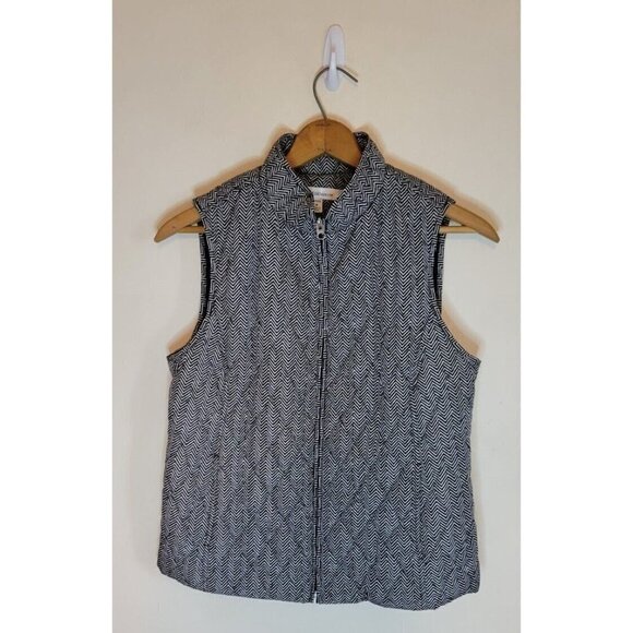 Croft & Barrow Black Chevron Quilted Puffer Vest  Size M Petite - Picture 1 of 3